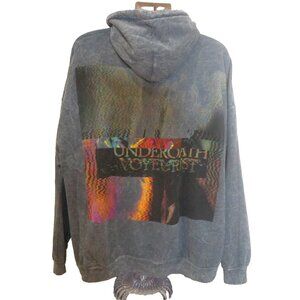 Underoath Hoodie Men's Large Gray Vouyeurist Acid Washed Punk Streetwear